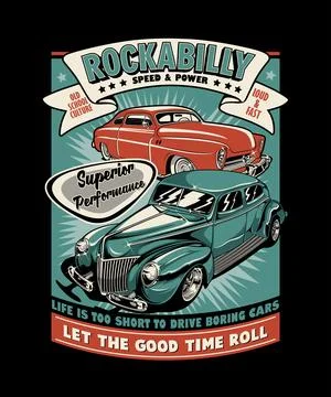 Rockabilly Speed &amp; Power Stock Illustration