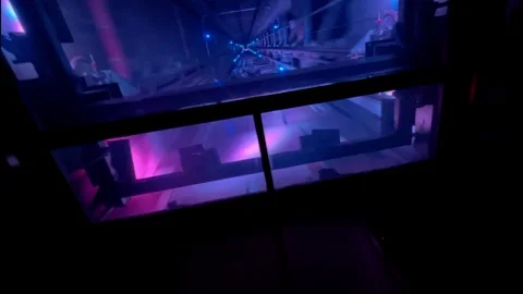 Rockefeller Center Colorful Elevator Stock Footage 297515874