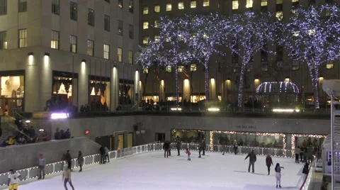 Rockefeller Center ice skating Stock Footage 57170930