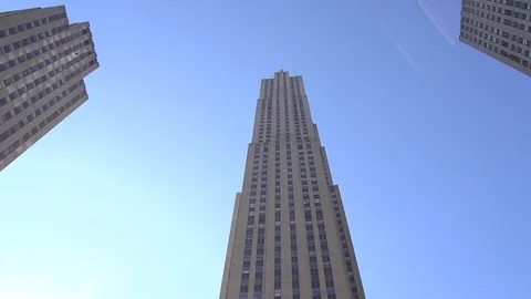 ROCKEFELLER CENTER PAN DOWN SLOW MOTION Video stock 87184098