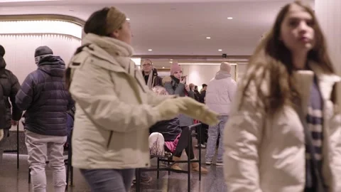 Rockefeller Center Underground Tables Stock Footage 296675525