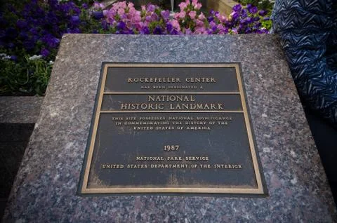 Rockefeller memorial stone Stock Photos