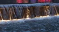 Rockefeller Water Fountain Flow Colorful Landmark Sights Neon Signs Reflections HD Footage