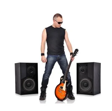 Rocker with guitar Stock-Fotos