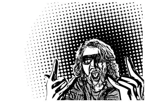 Rocker poster background Stock Illustration