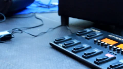 Rocker Switch Sound Of The Guitar With Using Of Foot Controller Stock Footage 58290167