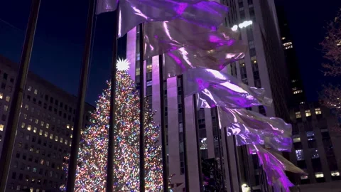 Rockerfeller Christmas Tree at Night 動画素材 252149583