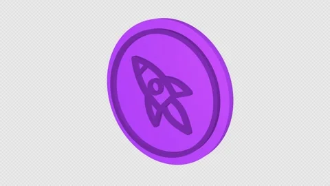 Rocket 3d icon. Purple color. Alpha channel Stock Footage 142009690