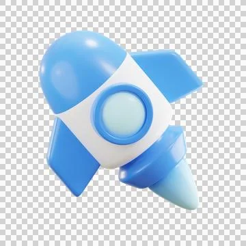 Rocket 3D Illustrations, 3D rendering イラスト素材