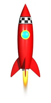Rocket 3D render Stock Illustration