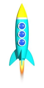 Rocket 3D render Stock Illustration