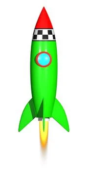 Rocket 3D render Illustrazione stock