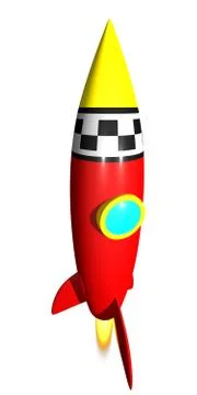 Rocket 3D render Stock Illustration