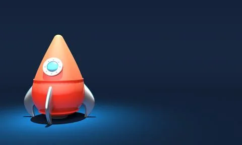 Rocket. 3d rendering Stock Illustration