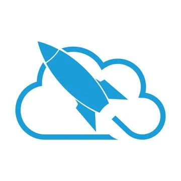 Rocket and cloud, launch, business Stock Illustration