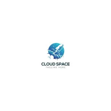 Rocket And Cloud Space logo Design Stock Illustration
