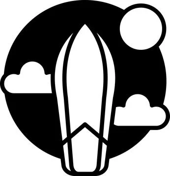 Rocket and clouds icon in line style. Stock Illustration
