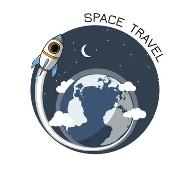 Rocket and earth Stock Illustration