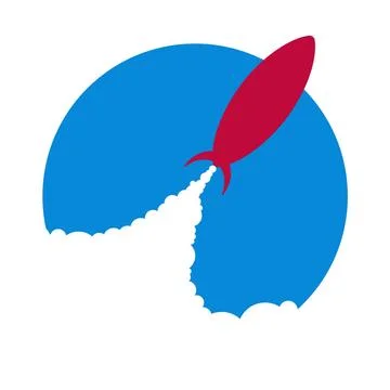 Rocket and earth vector logo Stock Illustration