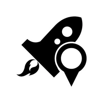 Rocket and gps map pointer icon Stock Illustration