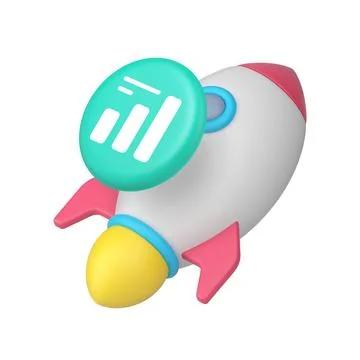 Rocket and growth chart icon for startup websites and business applications.  Illustrazione stock