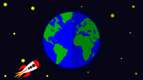 Rocket and planet Earth Stock Illustration