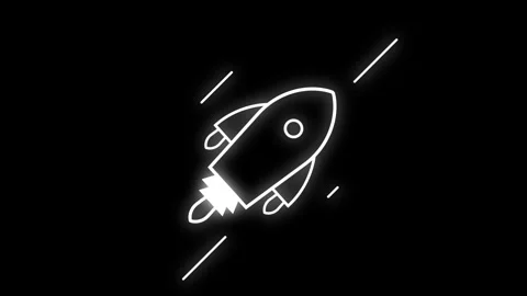 Rocket Animated line Icon. 4k Animated Icon to Improve Project and Ex plain.. Stock Footage 258432170
