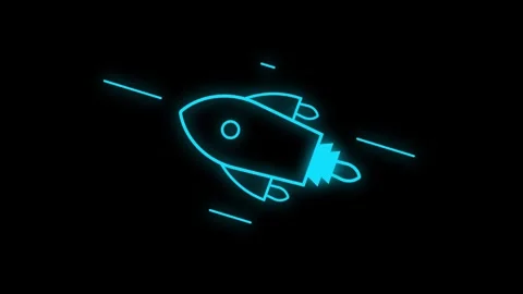 Rocket Animated line Icon. 4k Animated Icon to Improve Project and Ex plain.. Stock Footage 258432183