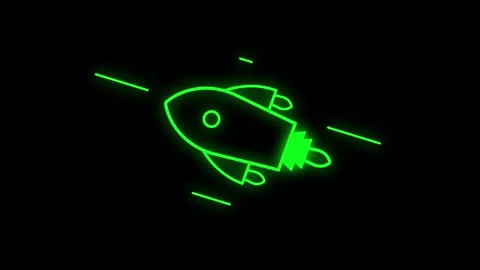 Rocket Animated line Icon. 4k Animated Icon to Improve Project and Ex plain.. Stock Footage 258432186