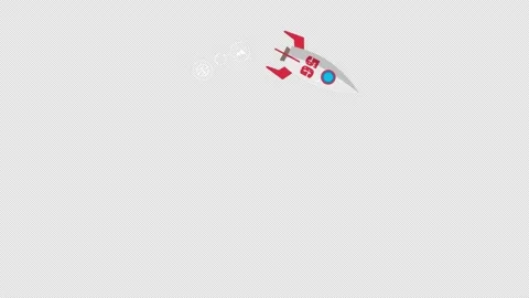 Rocket animation with 5G network flying with high speed. Stock Footage 153442801