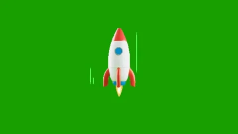 Rocket animation on green screen 動画素材 330660934
