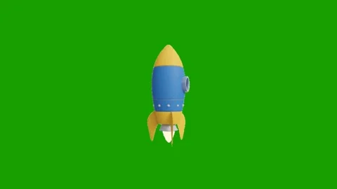 Rocket animation on green screen Vídeo Stock 330660935