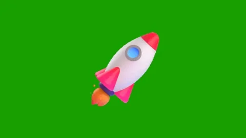 Rocket animation on green screen 動画素材 330660936