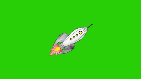 Rocket animation on green screen Stock-Footage 333561154