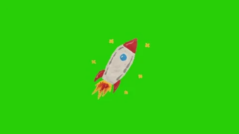 Rocket animation on green screen 库存影片 333561157