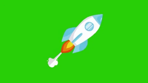 Rocket animation on green screen Stock-Footage 333561168