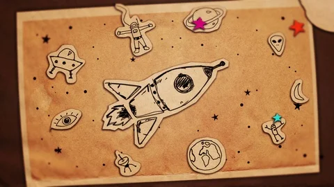 Rocket Animation - Paper Cut - Stop Motion - Motion Graphics - Cut Out Style Vidéo 103245158
