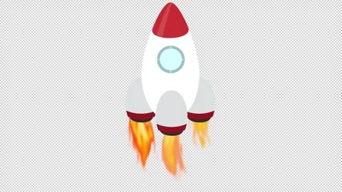 Rocket. Animation of a rocket flight. Cartoon Stock Footage 289706986