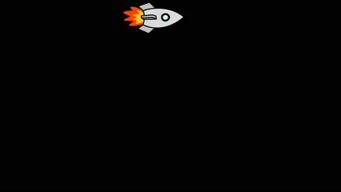 Rocket Animation With  Track Stock Footage 206601028