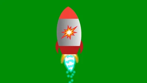 Rocket animations in green screen Stock Footage 273017426
