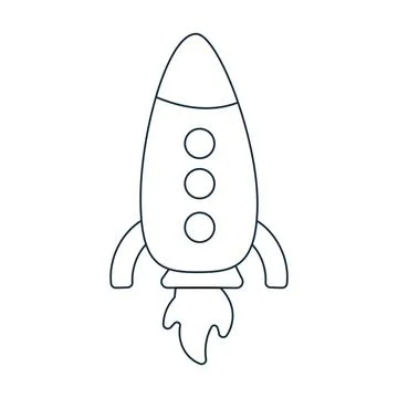 Rocket are flying children coloring element cosmos Stock Illustration