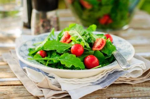 Rocket (Arugula) and Cherry Tomato Salad Stock Photos