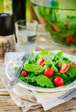 Rocket (Arugula) and Cherry Tomato Salad Stock Photos