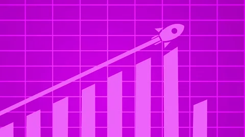 Rocket Ascending on Bar Graph Animation, A stylized illustration of a rocke.. Stock Footage 304248748