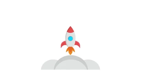 A rocket ascends, releasing a shower of coins, representing financial succe.. Stock Footage 332389203