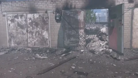 Rocket attack on the bridge. War in Ukraine Video stock 192523136