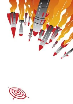 Rocket Attack Illustration 库存插图