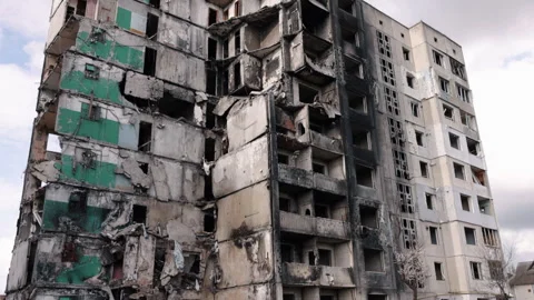 Rocket attack, Residential destruction, Destruction aftermath 動画素材 245115220