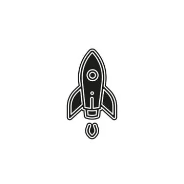 Rocket base icon. spacecraft - vector rocket Stock Illustration