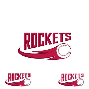 Rocket baseball logo for the team and the cup Stock Illustration